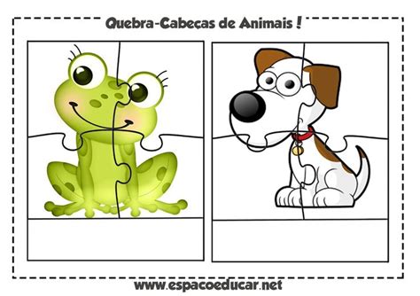 Quebra Cabe C3 A7as De Animais Gr C3 A1tis Para Imprimir Jogo Educativo