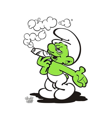 Print T Shirt Cash Hunters Green Smurf On Behance