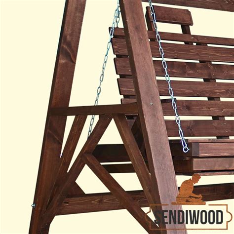 Деревянные садовые качели Сенди А палисандр с подлокотниками ...