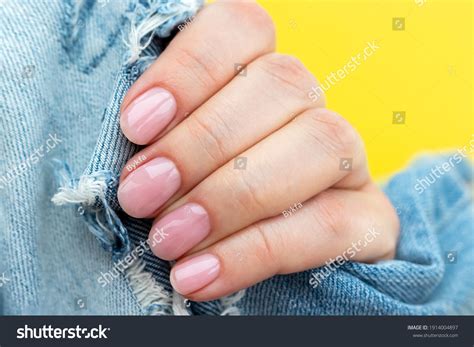 Female Hand Beautiful Manicure Pink Nude Stock Photo 1914004897 Shutterstock