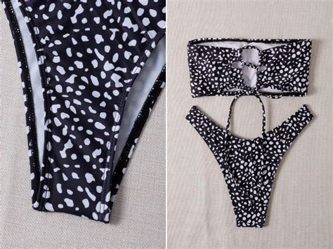 K R Komplet Bikini Czarno Bia E Wz R Shein M Oficjalne Archiwum Allegro