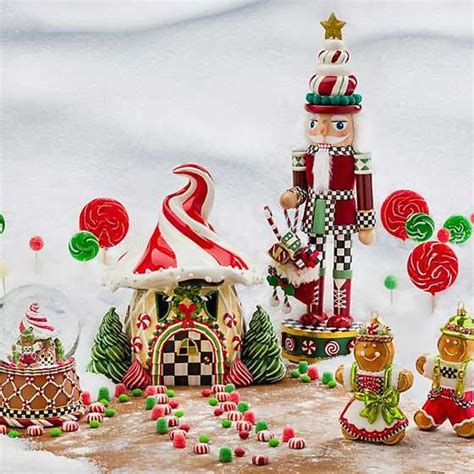 Mackenzie Childs Candy Cottage Gingerbread Snow Globe Unique Snow
