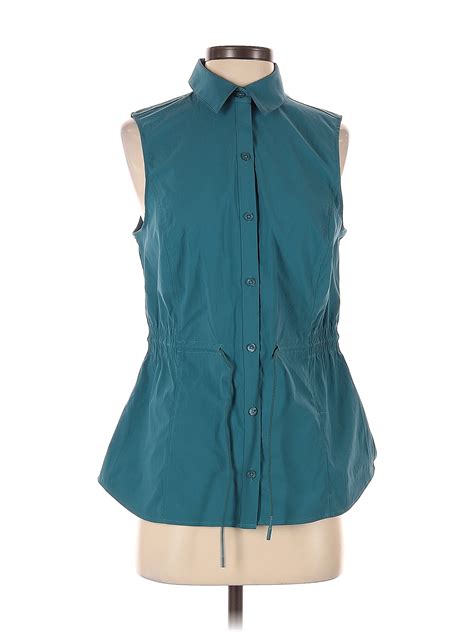Athleta 100 Polyester Teal Sleeveless Blouse Size S 61 Off Thredup