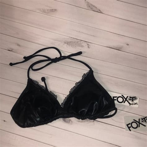 Fox Swim Fox Racing Womens Shred Triangle Bikini Top Black Poshmark