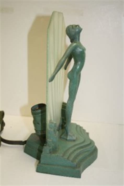1930 S Art Deco Figural Table Lamp With Nude Figure Nuart Frankart Lamp