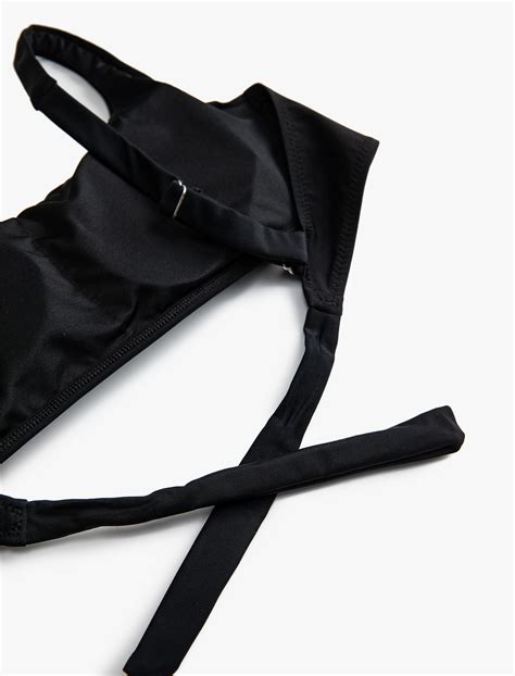 Siyah Kadın Basic Bikini Üstü Kaplı Ayarlanabilir Askılı SAK BM Koton