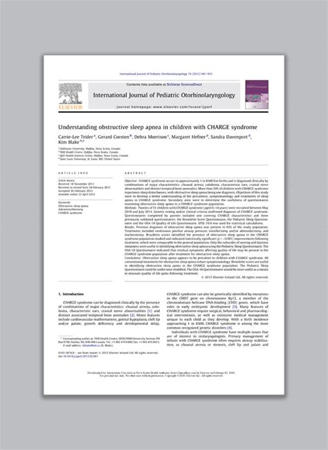 sleep apnea in CHARGE - Dr Kim Blake 