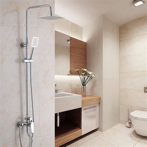 Rcg High Quality Stainless Steel Hot And Cold Shower Set Rainfall Shower Faucet Set Shopee