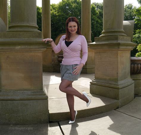 Mature In High Heels And Black Stockings Pic Of Gorgeous Busty Sara Visits A Monument And