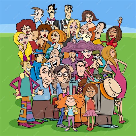 premium vector  cartoon people characters   crowd