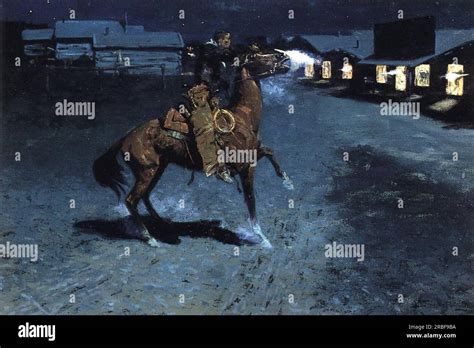 An Argument With The Town Marshall 1907 By Frederic Remington Stock