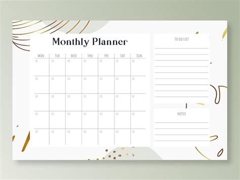 Premium Vector | Monthly planner calendar template.