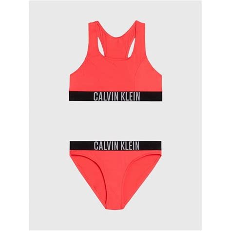 Calvin Klein Jeans Bralette Bikini Set Juniors Red Xn8 SportsDirect