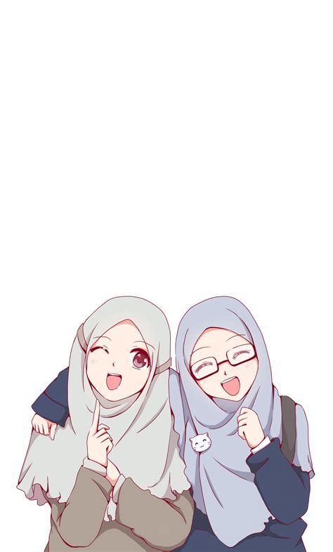 Beautiful Pretty Cute Friendship Islamic Cartoon Anime Muslimah