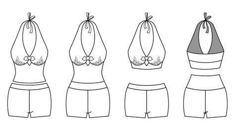 Bondi Bikini Pdf Sewing Pattern Swimsuit Pattern Bondi Bikini Pattern Tie Top Swimsuit Swim