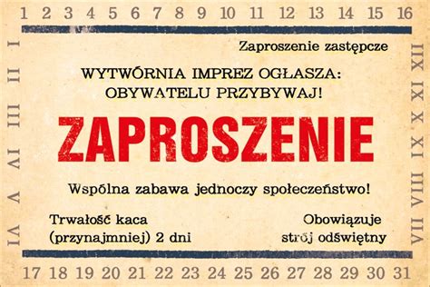 Zaproszenia Urodzinowe Zaproszenie W Stylu Prl Oficjalne