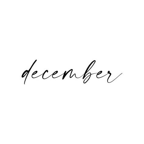 The Word December Written In Cursive Writing On A White Background With