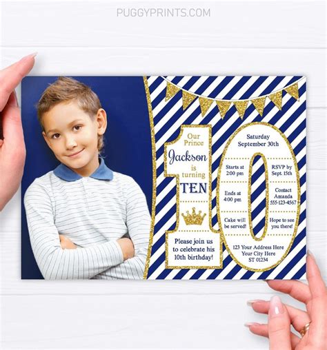 This Editable And Printable Prince 5x7 Invitation Is Perfect For A Boy