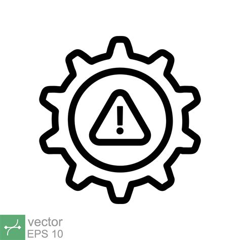 System error icon. Simple outline style. Risk alert, failure