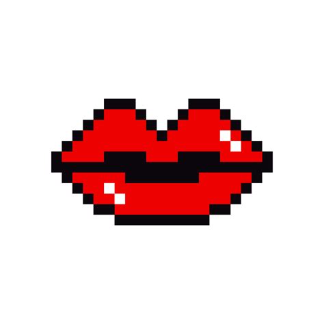 Red lips pixel art vector 23544046 Vector Art at Vecteezy