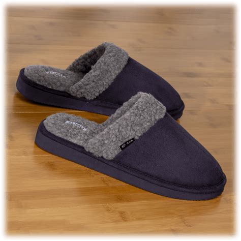 Morningsave Born Mens Faux Suede And Sherpa Scuff Slippers