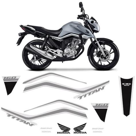 Kit Adesivos Tanque Moto Honda Cg Titan 160 2018 Até 2020 SPORTINOX