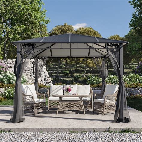 Gazebo de aluminio NATERIAL Inna gris de 300x300 cm | Leroy Merlin
