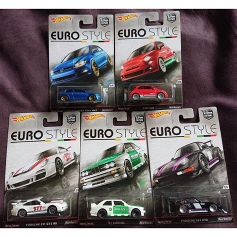 Hot Wheels Euro Style Set Porsche GT GT RS BMW M E Police Fiat Abarth