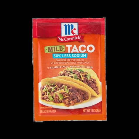 Mccormick® 30 Less Sodium Mild Taco Seasoning Mix Mccormick