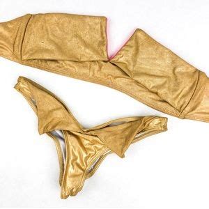 Swim My Sexy Gold Metallic Bikini Poshmark