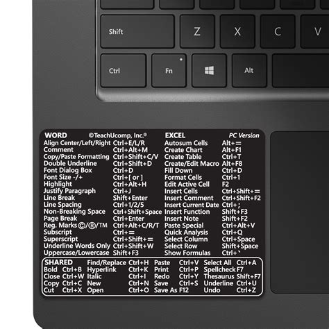 Word And Excel Pc Windows And Keyboard Shortcuts