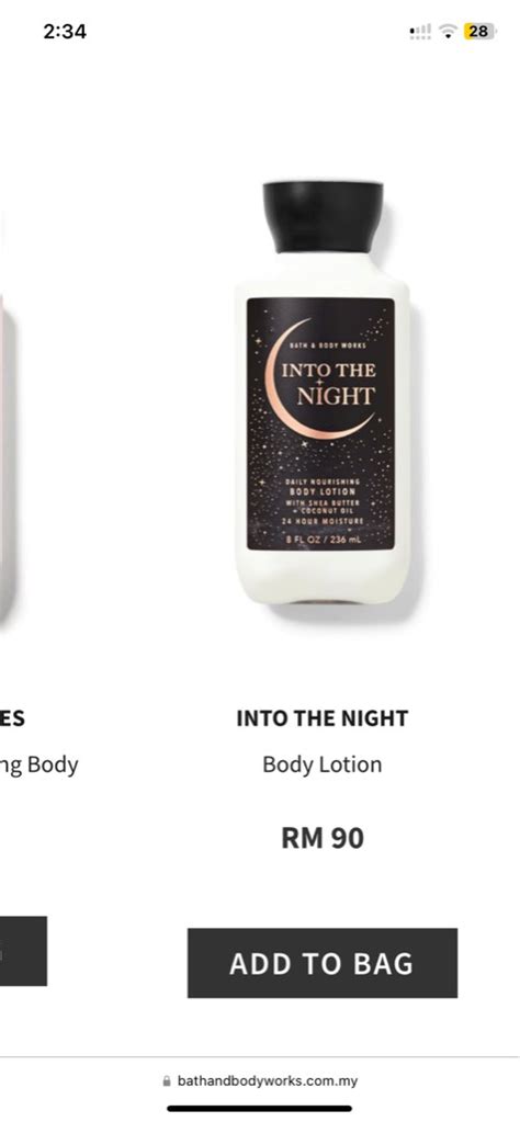 BBW INTO THE NIGHT Daily Nourishing Body Lotion Beauty Personal Care