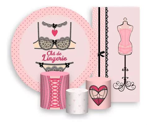 Kit Painel Festa Trio Capa Faixa Ch De Lingerie Rosa Parcelamento Sem Juros