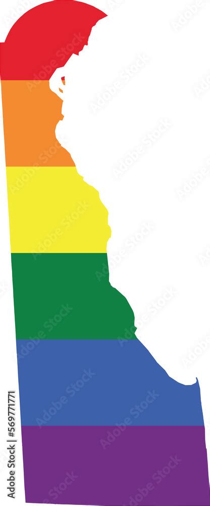 Delaware Gay Pride State Map LGBTQ PNG Image With Transparent Background Stock Illustration