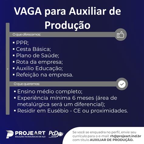 Vaga Para Auxiliar De Produ O Portal Vagas