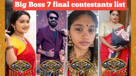 Big Boss Season Confirmed Contestants List Tamil Final