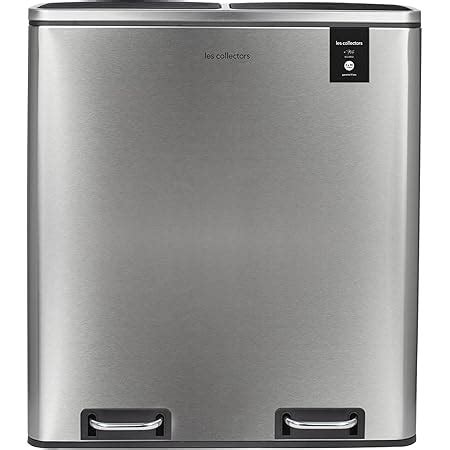 Relaxdays Poubelle de tri sélectif 3 compartiments inox 60 litres