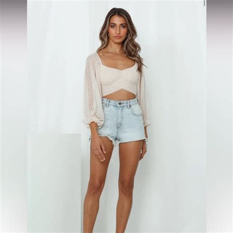 Hello Molly Tops Sunset Swim Crop Nude Poshmark