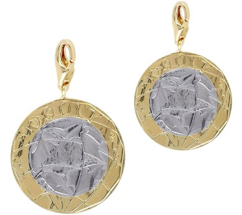 Italian Silver Set Of 2 1000 Lire Coin Charmsterling