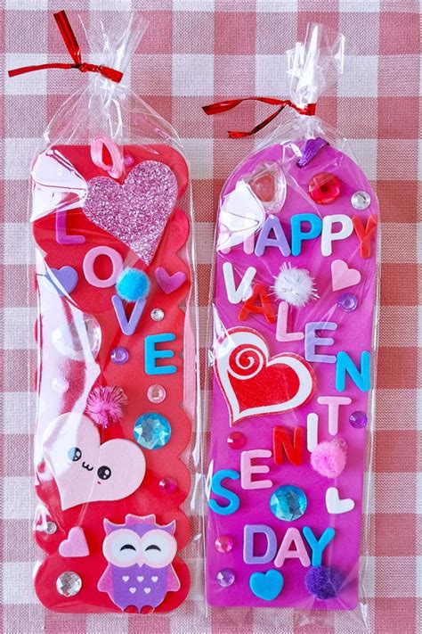 36 Sets Valentine Decorations DIY Bookmarks Valentine Craft Kit Blank ...