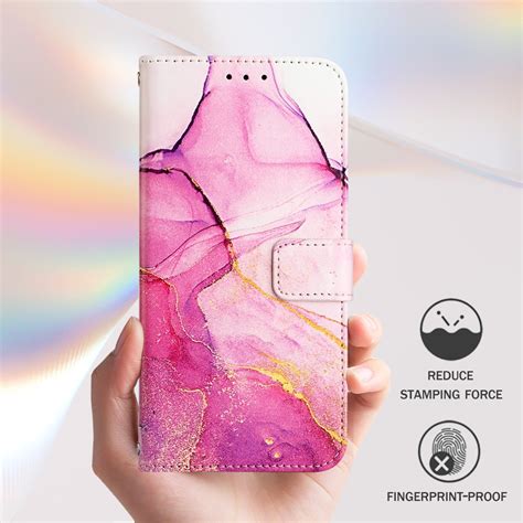 For Infinix Hot 40 Hot 40 Pro PT003 Marble Pattern Flip Leather Phone Case Pink Purple Gold