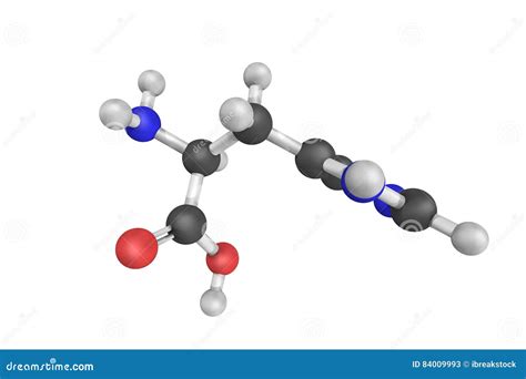 3d Structure of Histidine, Used in the Biosynthesis of Proteins. Stock ...