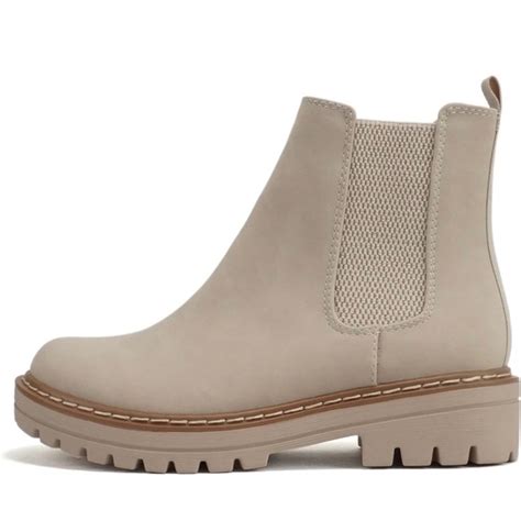 Fabutiq Shoes Nude Chelsea Lug Sole Ankle Boot Poshmark