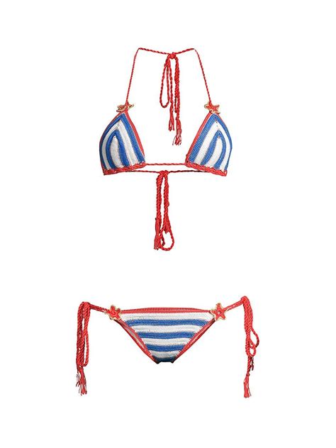 My Beachy Side Sabrina Crochet Triangle Bikini Set Navy Editorialist
