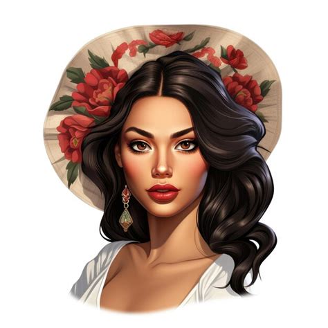 Pegatina De Una Preciosa Barbie Latina Sobre Fondo Blanco Foto Premium