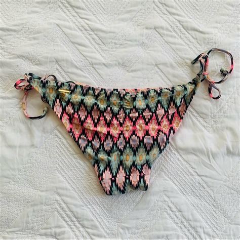 Victorias Secret String Bikini Ikat Swim Bottoms Gem
