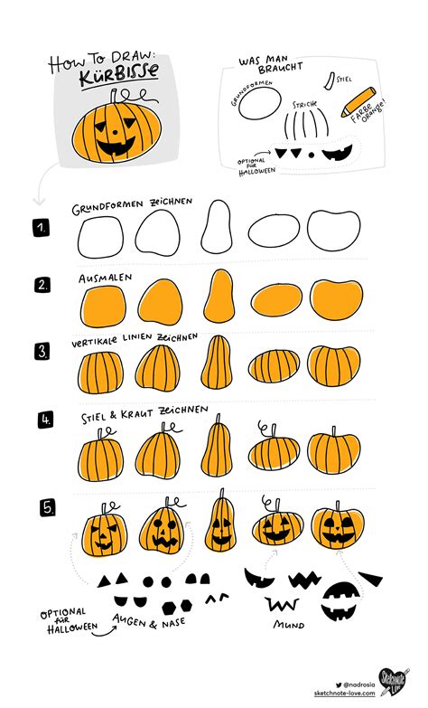 How to Draw Kürbis für Halloween in 5 Schritten zeichnen Zeichnen