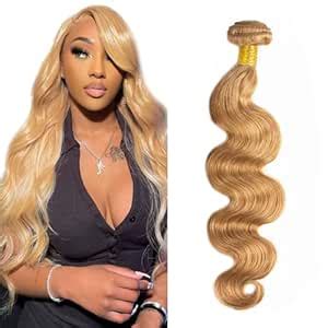 Amazon AuokMar 28 Inch Color 27 Bundles Human Hair Blonde Body Wave Bundles Peruvian