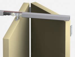 Механизм складной двери из 2х створок T-Fold, Вес двери до 50 кг.