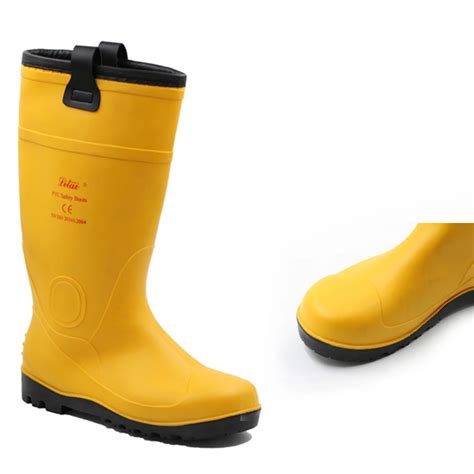 Wellington Long Barrel Rubber Mining Safety Pvc Gumboots Rain Boots